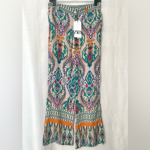 Zara Pants - NWT Zara Teal Wide Leg Pants